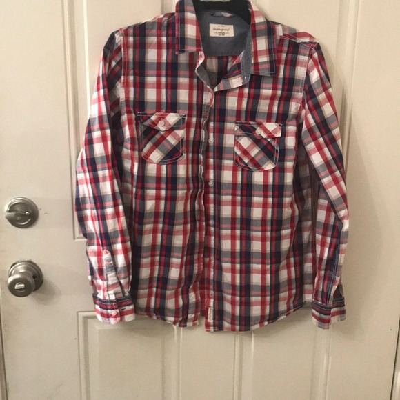 Weatherproof Red and Blue Button Down Shirt - Picture 4 of 7